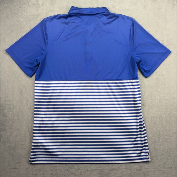 Nike NY Mets Polo Shirt Men's Large Blue Striped Performance Baseball Golfing - Picture 3 of 8